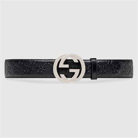 gucci 223891|Men's Black Gucci Signature Leather Belt .